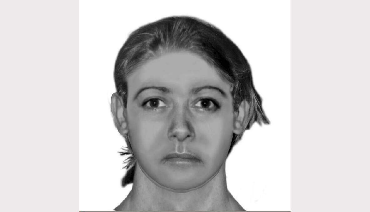 A computer image of a woman police are seeking.