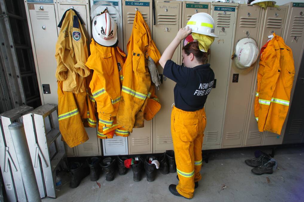 Kelly-Maree Michael making preparations at Helensburgh RFS headquarters today. Picture: GREG TOTMAN