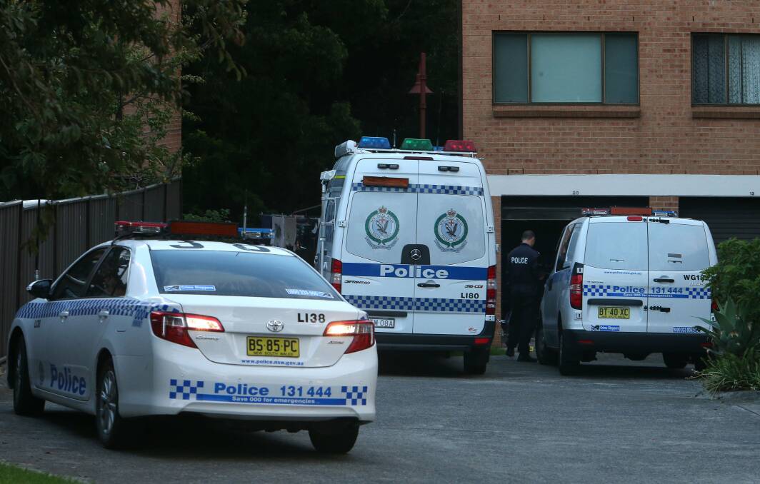 The crime scene at Bligh St, Wollongong.