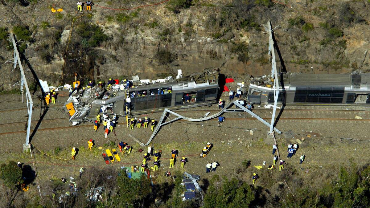 The scene of the Waterfall train crash in 2003. 