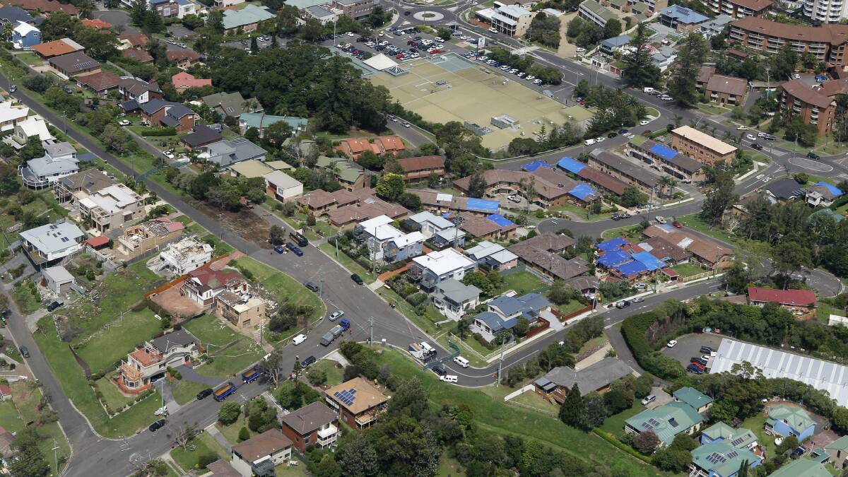 An aerial view of the damage in Kiama. 