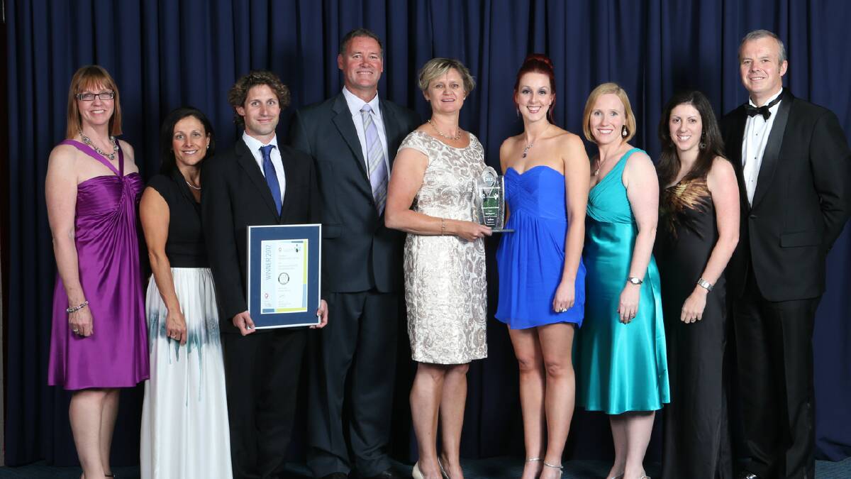 The team from McKeon's Swim School, winners of Excellence Retail and Personal Services.