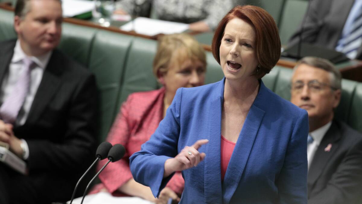 Julia Gillard speaks in Parliament yesterday. Picture: ANDREW MEARES