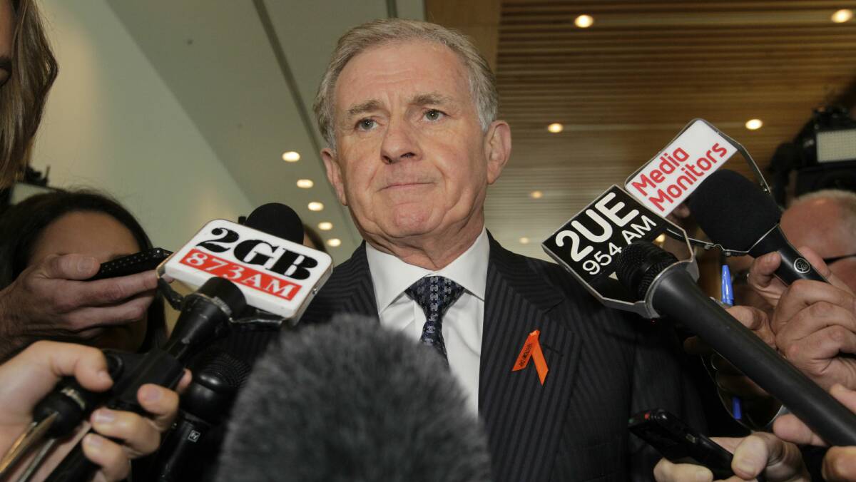 Former minister Simon Crean addresses the media yesterday. Picture: ANDREW MEARES