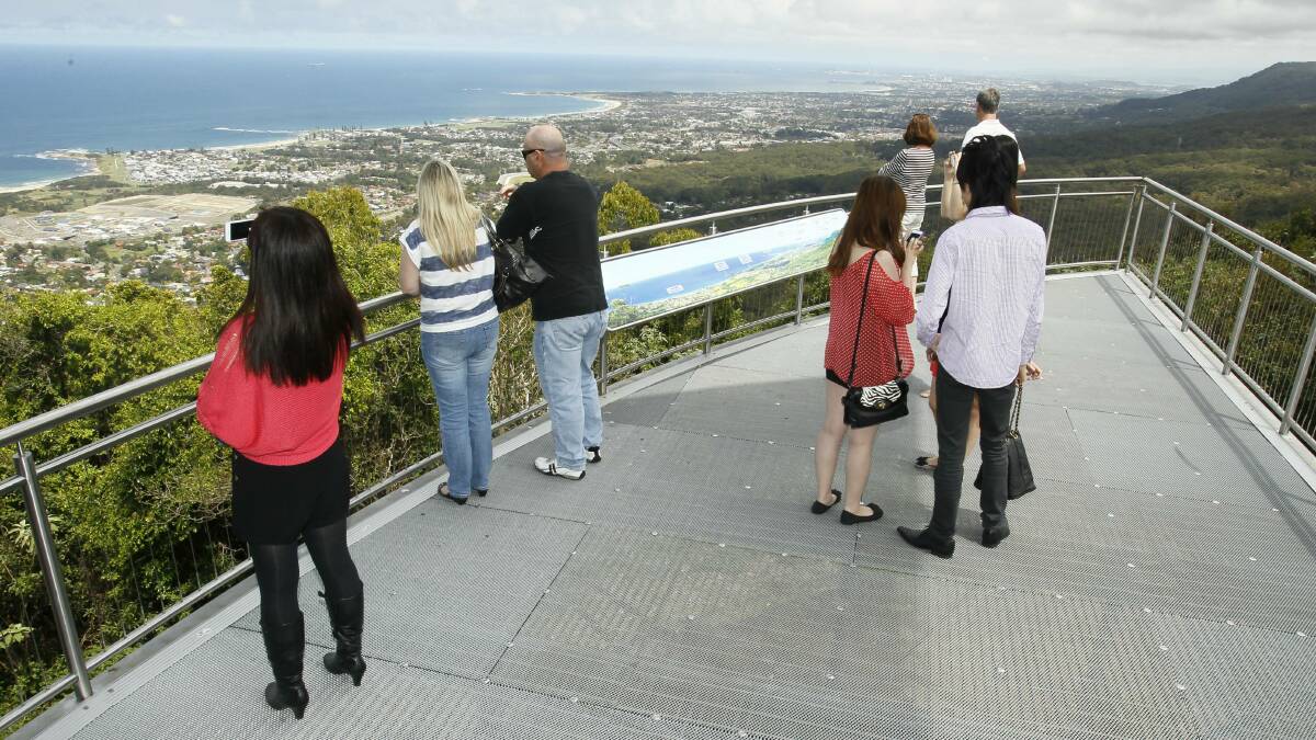  Tourists look at the view at the Southern Gateway complex. Picture: DAVE TEASE