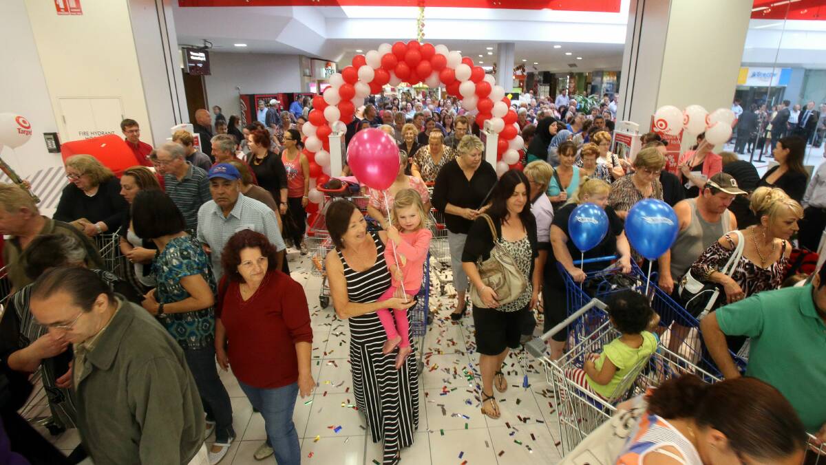  Crowds pour into the new Target store at Westfield yesterday. Picture: ROBERT PEET