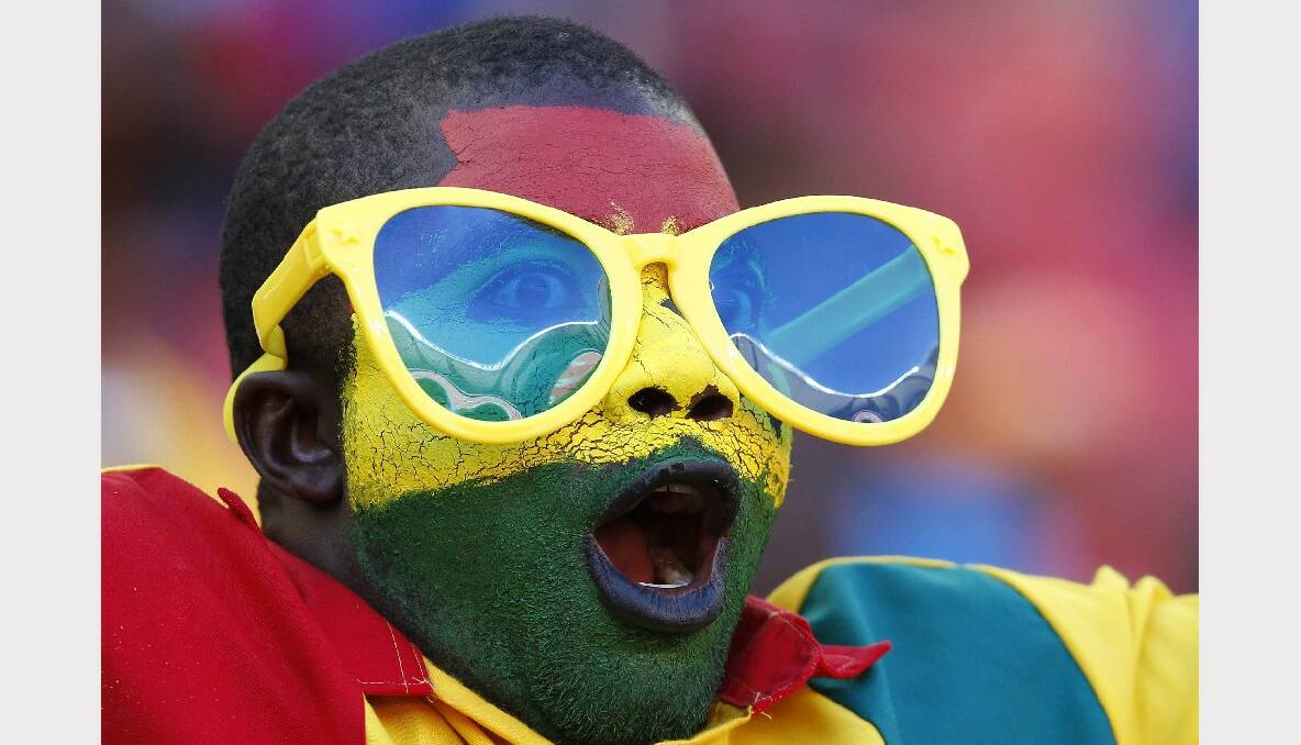 A Ghana fan cheers on his team during the African Nations Cup in South Africa. Picture: REUTERS