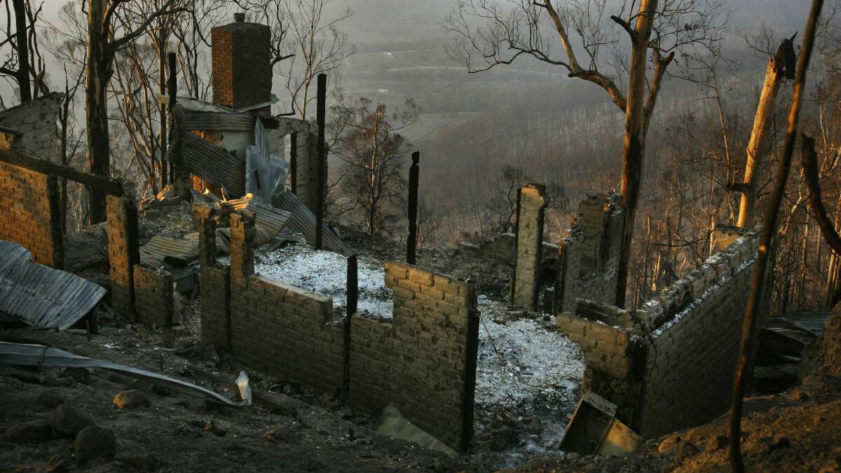 The town of Kinglake, Victoria, destroyed by fire after Black Saturday in 2009. Picture: ANGELA WYLIE