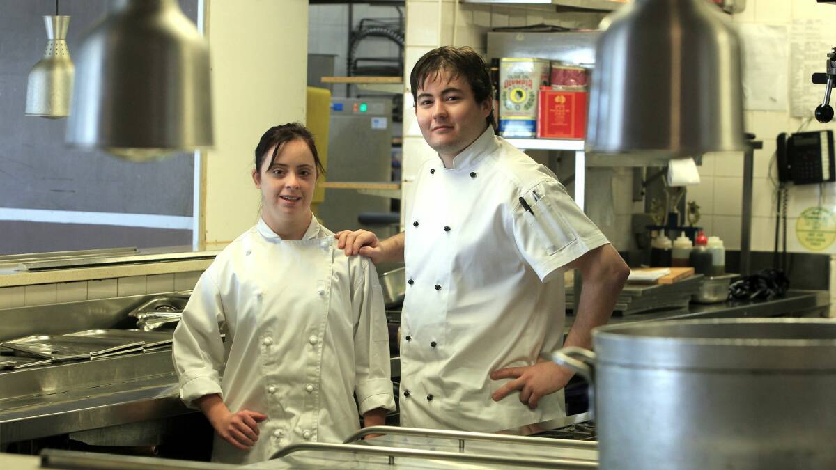 Lagoon Restaurant chef Jason Hellyer (right) with Rachel Young. Picture: ORLANDO CHIODO