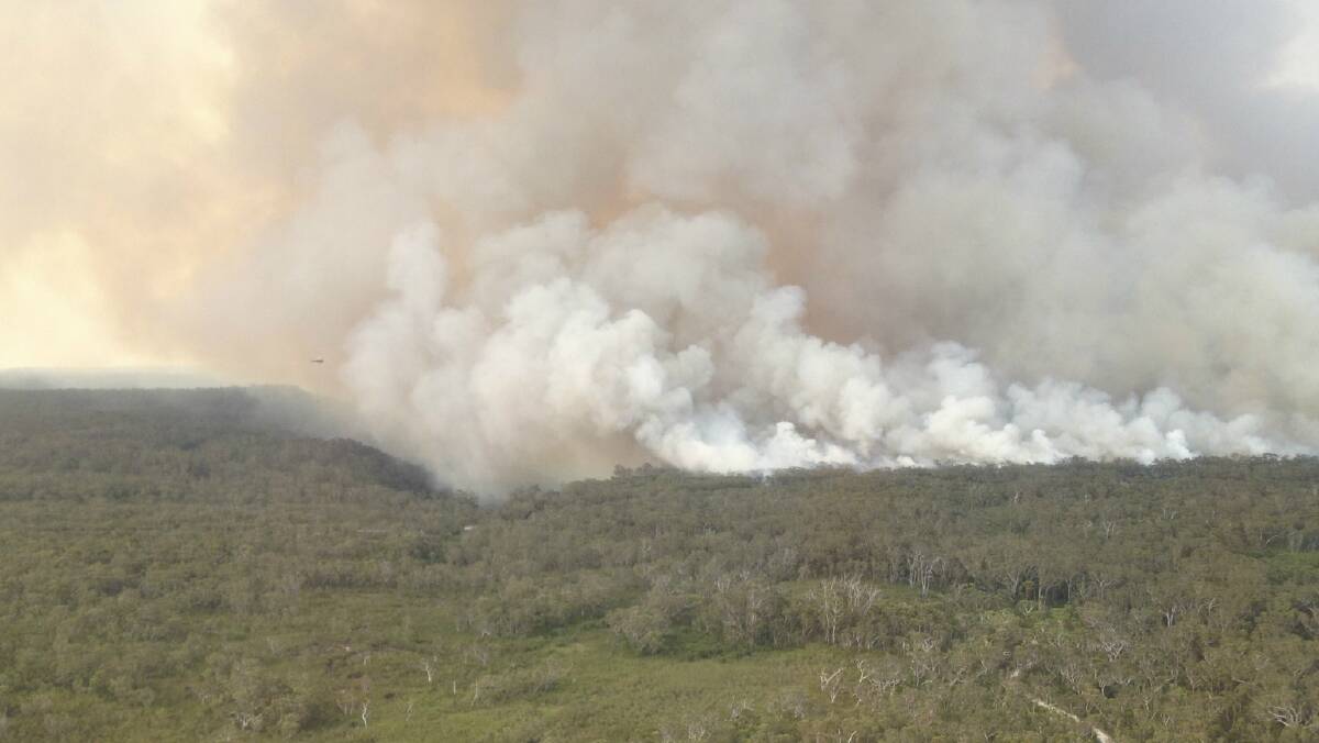  Firefighters are working to kill the Deans Gap blaze. Picture: NSW RURAL FIRE SERVICE