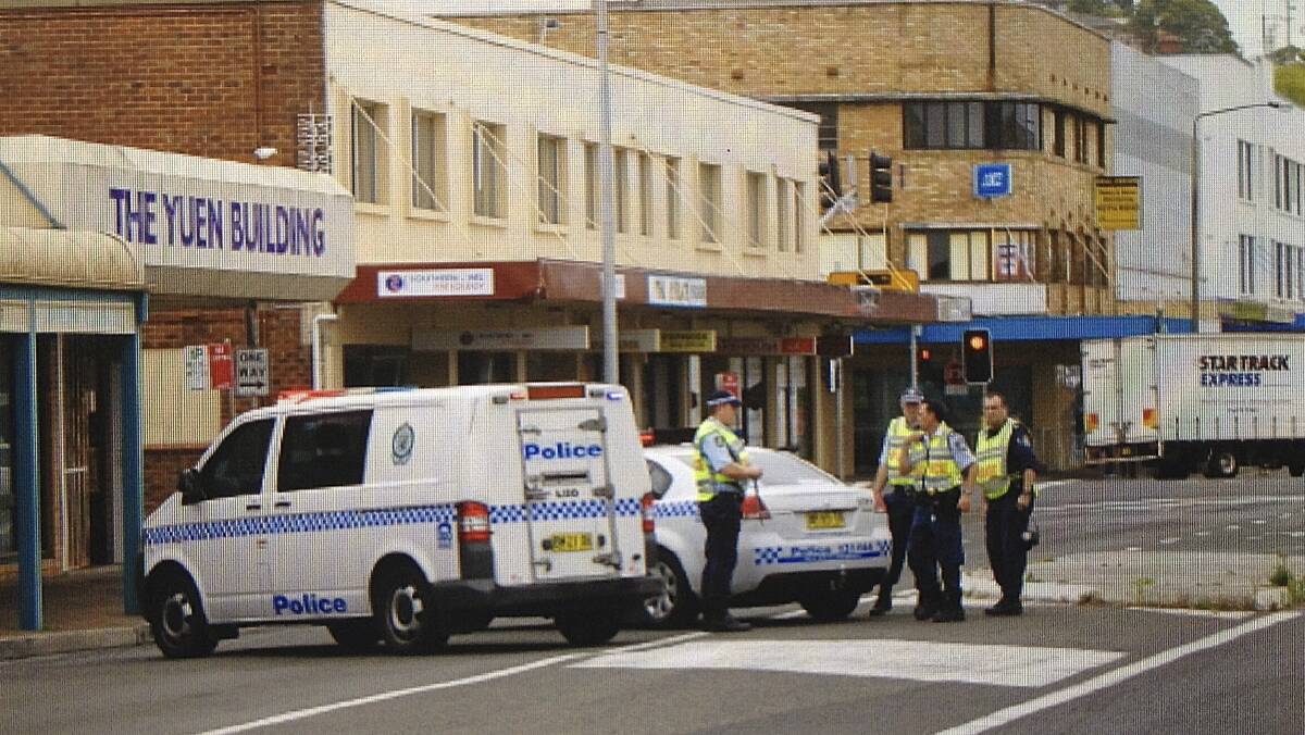 Police on the scene in Warrawong this morning. 