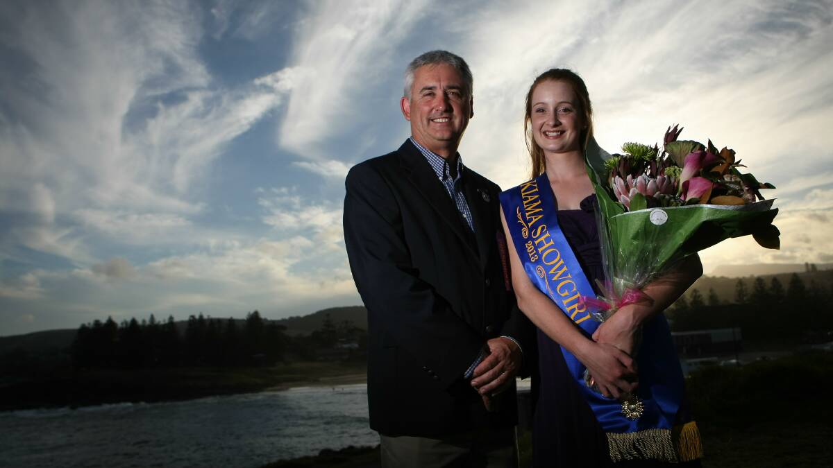 Kiama Showgirl winner Kathryn Cullen with Kiama Show president David Young. Pictures: DYLAN ROBINSON