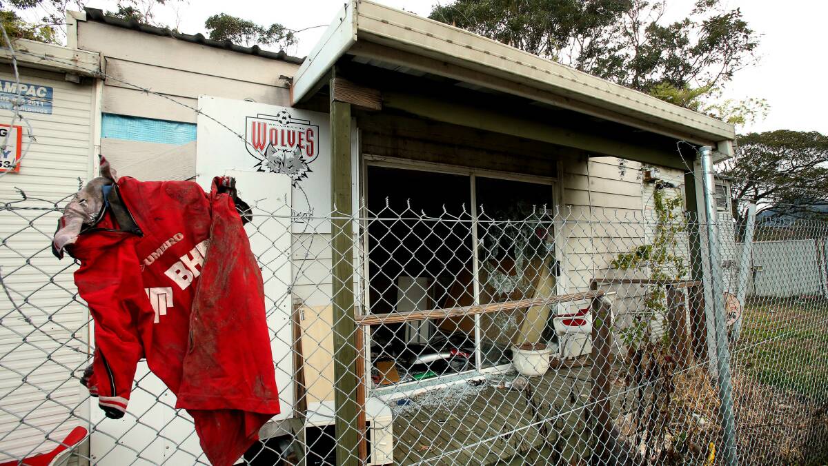 An abandoned building at Lysaghts Oval in 2012, before the site was renovated. Picture: KIRK GILMOUR