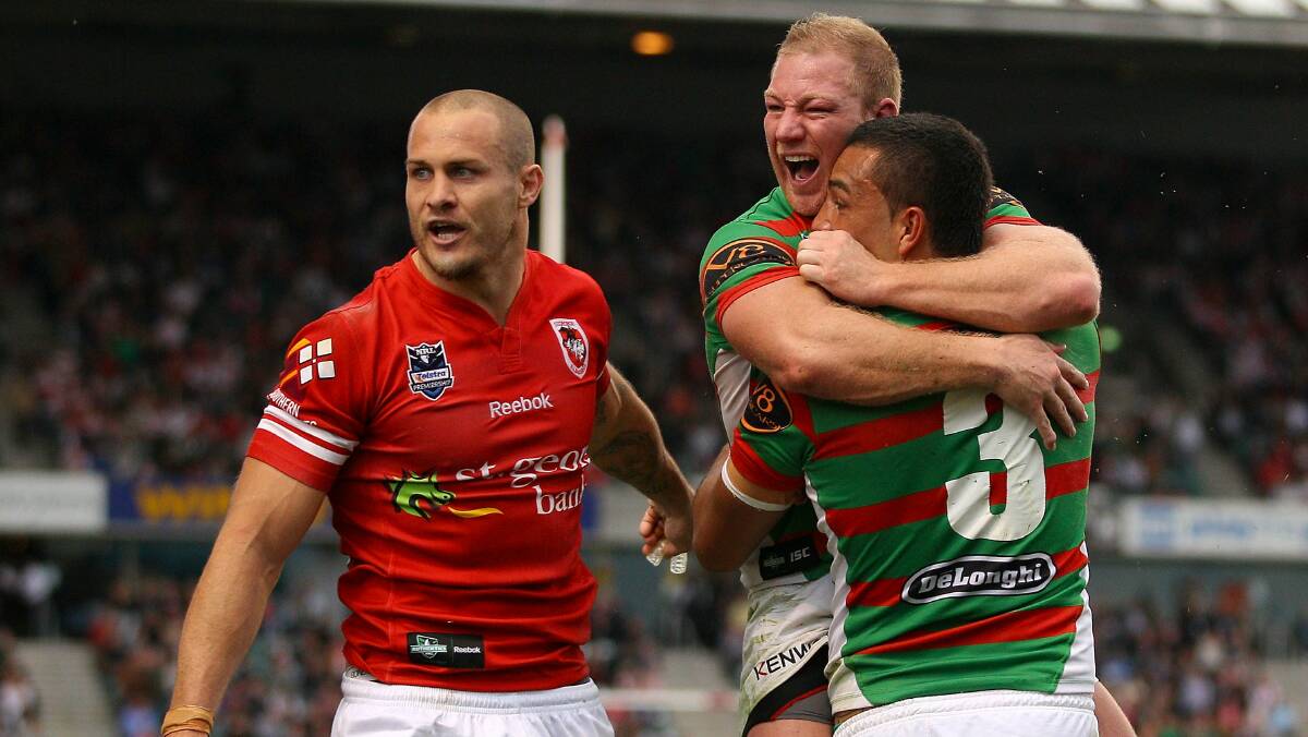 Matt Cooper on the field against the Rabbitohs at WIN Stadium in 2011. Picture: Getty Images