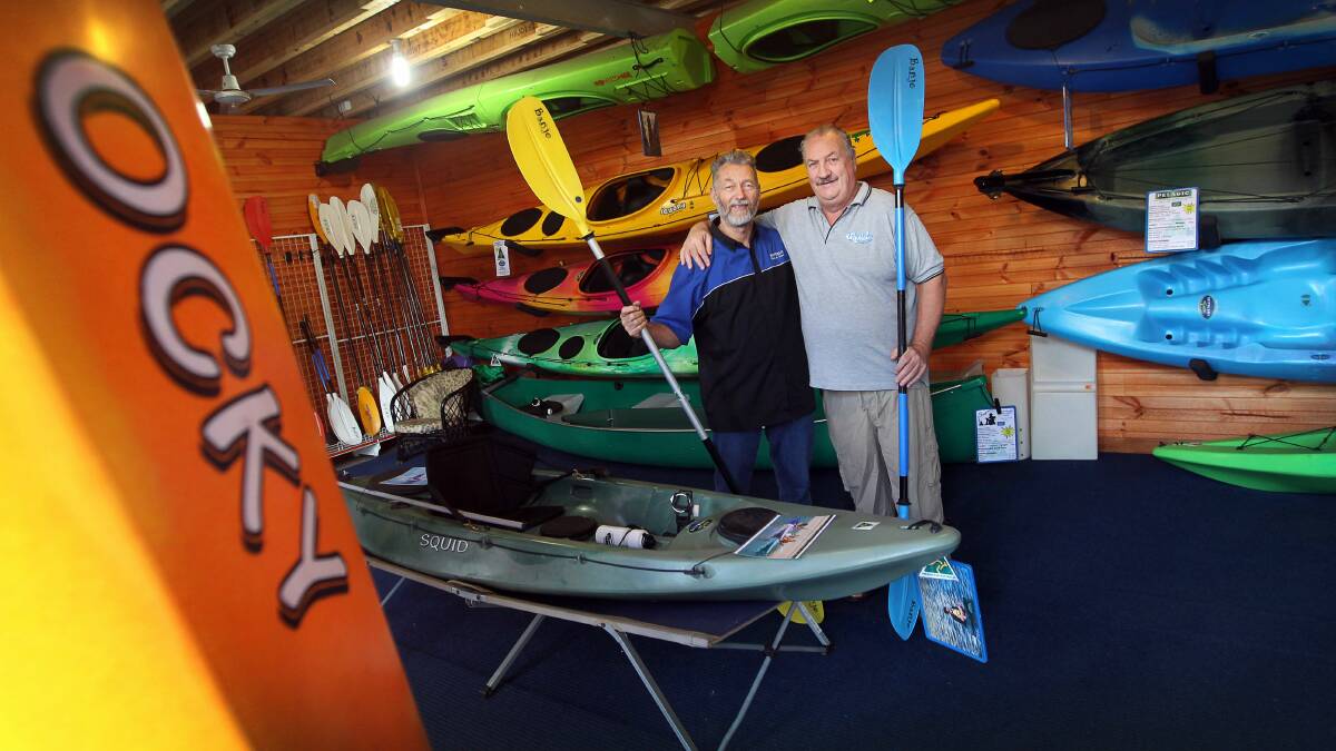 Australis Canoes co-owners David and John Slattery. Picture: SYLVIA LIBER