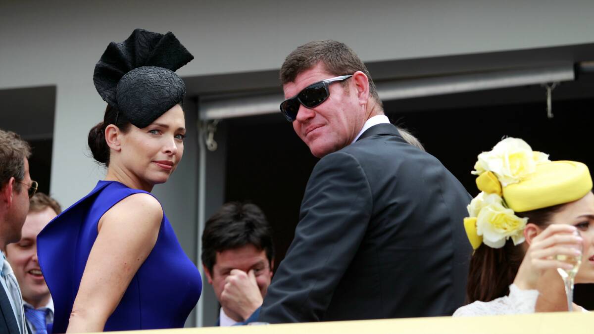James and Erica Packer at Flemington. Picture: THE AGE