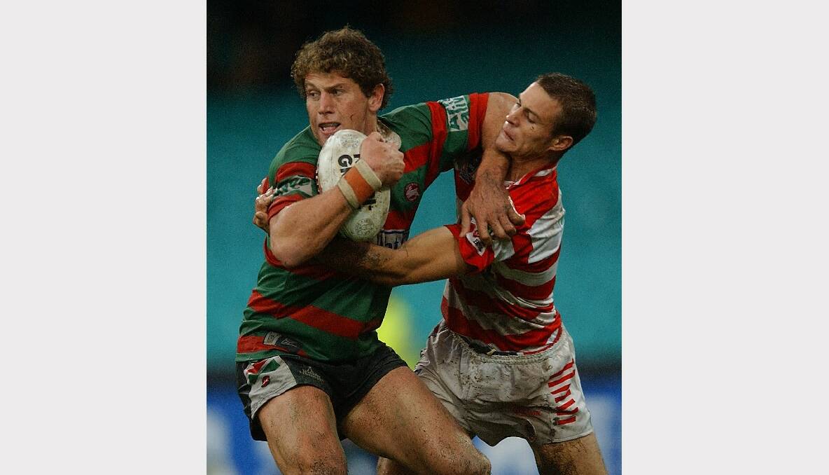 Matt Cooper in action against the Rabbitohs in 2003. Picture: Getty Images