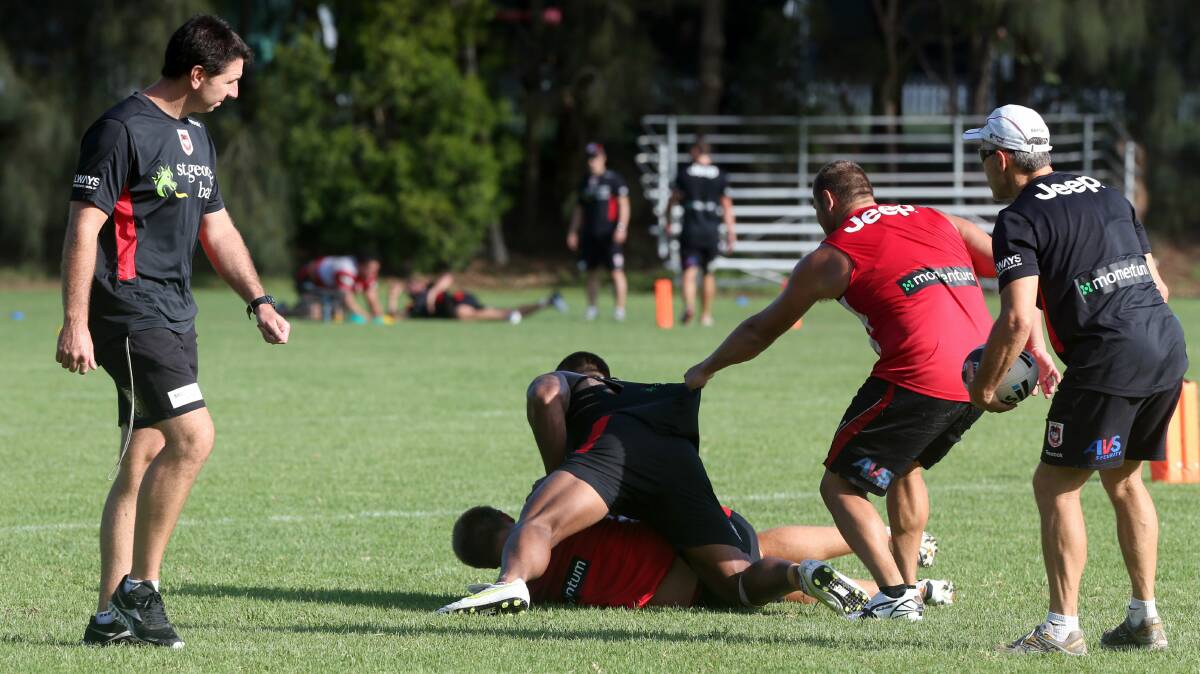 The Dragons at training at the University of Wollongong. Pictures: ADAM McLEAN