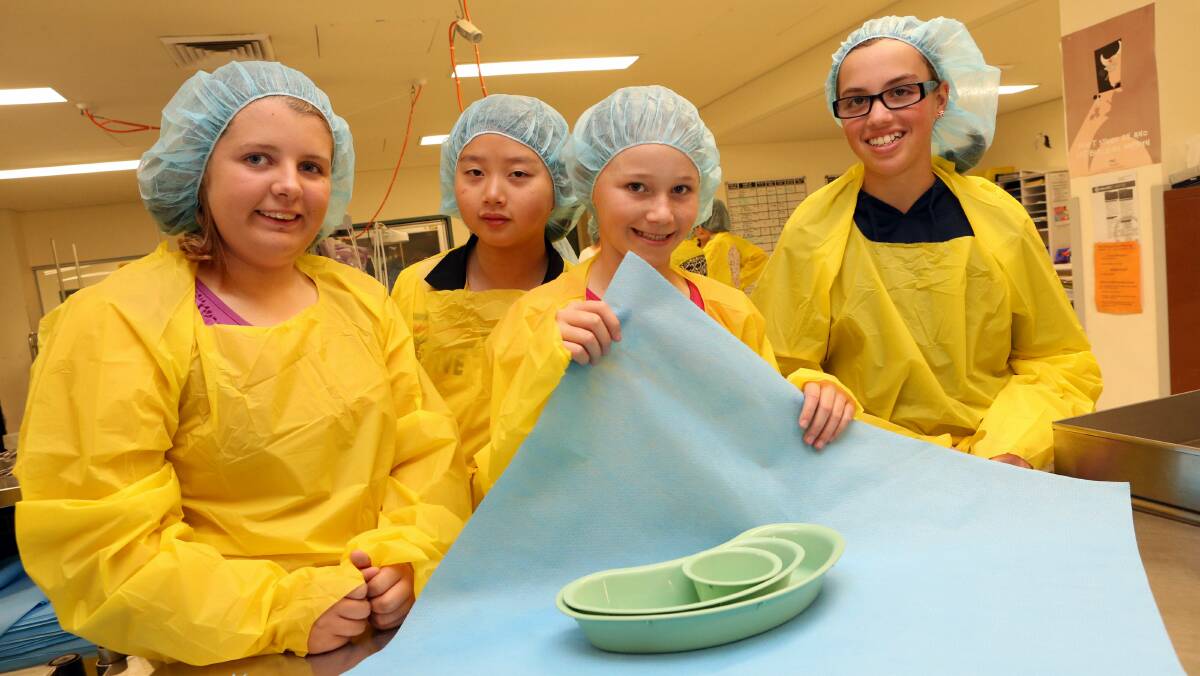 Academically gifted students Lauren White, Sophie Li, Hayley Bannerman and Becky Eager. Picture: ADAM McLEAN