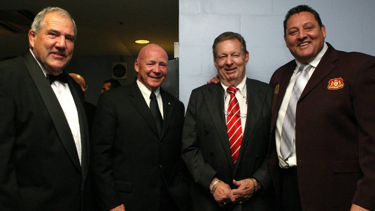 Illawarra legends (from left) Mick Cronin, Bob Fulton, Graeme Langlands and Steve Roach.