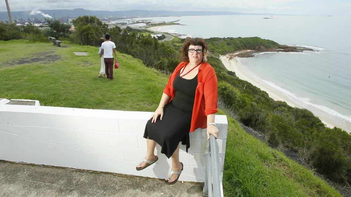 Councillor Ann Martin at Port Kembla’s Hill 60 yesterday, where she wants  to install a viewing platform. Picture: DAVE TEASE
