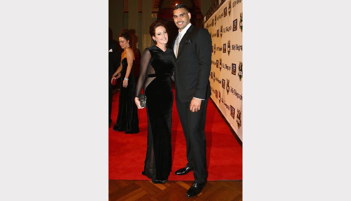 Greg Inglis with his wife Sally.  Picture: GETTY IMAGES