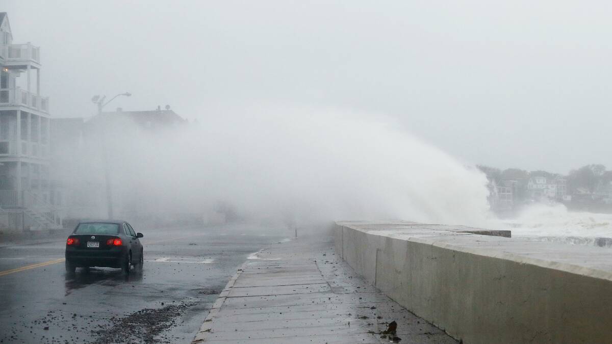 Hurricane Sandy crashes into the east coast at Winthorp, Massachusetts. Picture: GETTY IMAGES 