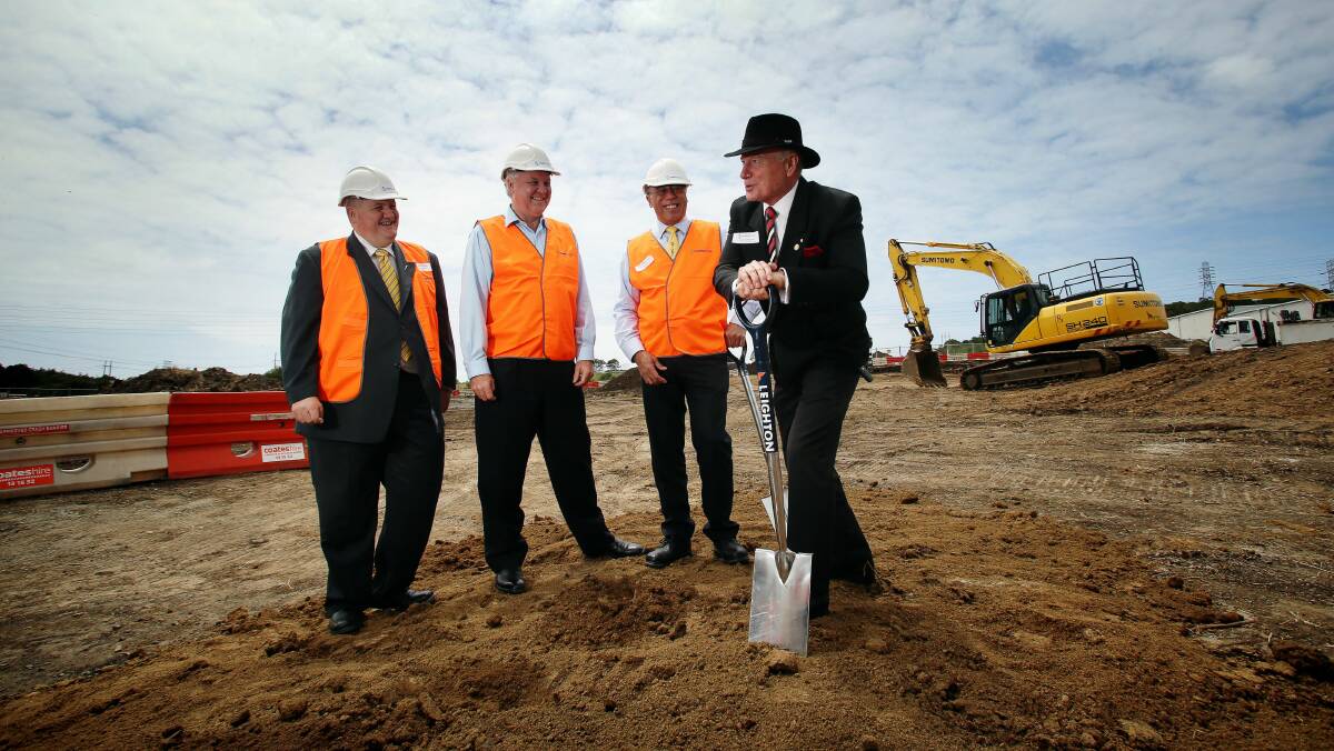 Heathcote MP Lee Evans, Illawarra Minister Greg Pearce, Metronode's Malcolm Roe and Lord Mayor Gordon Bradbery. Picture: ADAM McLEAN