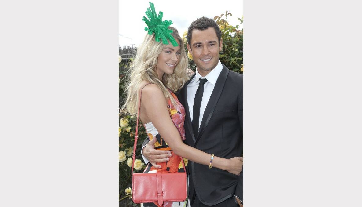 Jennifer Hawkins and Jake Wall in 2011. Picture: SHANEY BALCOMBE 