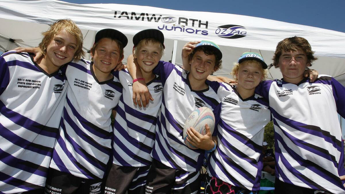 Tamworth under-14 players Jake Mitchell, Jed Inglert, Mitchell Simmons, Jack Redfern, Ryan Schmiedel and Aron Patterson are ready to go. Pictures: ANDY ZAKELI