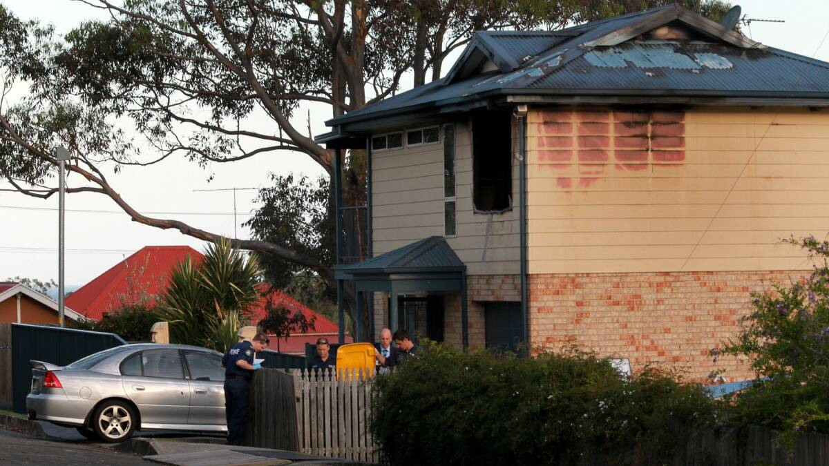 The scene of the house fire at Corrimal which killed lawyer Katie Foreman in 2011.