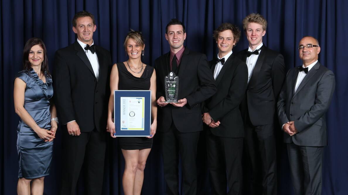 The team from Hangdog Climbing Gym, winner of Outstanding Small Business. 