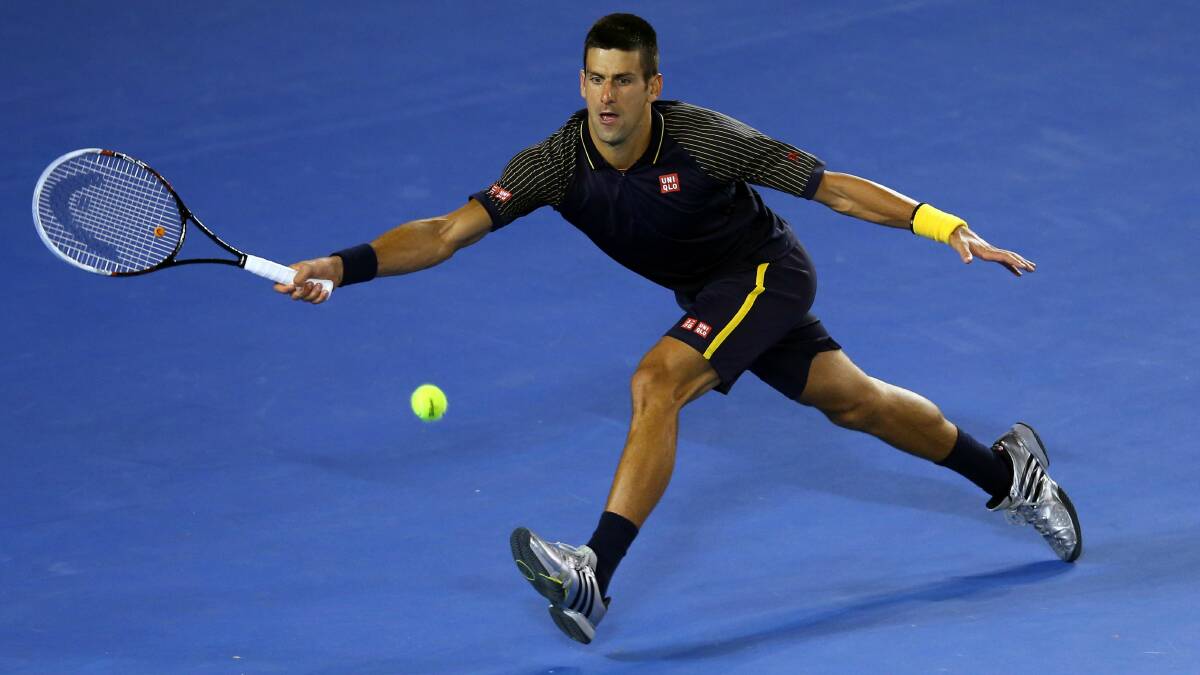 Novak Djokovic in action during the five-hour game. Picture: GETTY IMAGES