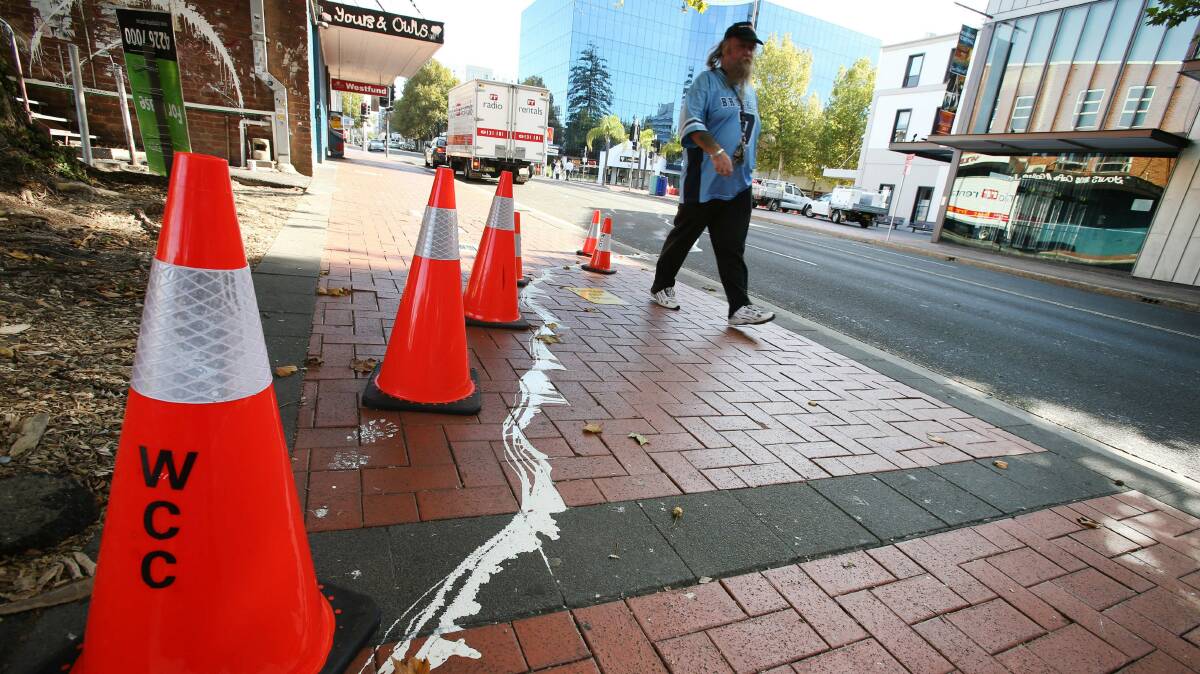 POLL: Wollongong CBD splattered with white paint