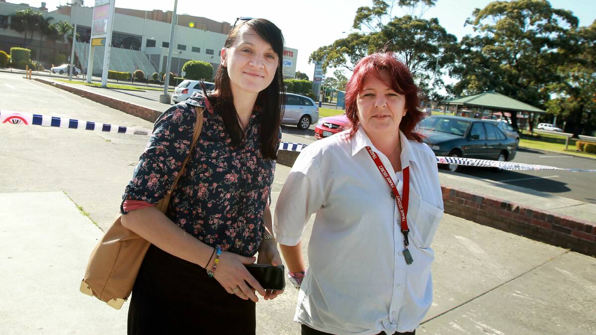 Natalie Dron and Dee Iglesias outside Westfield Warrawong today. Picture: SYLVIA LIBER