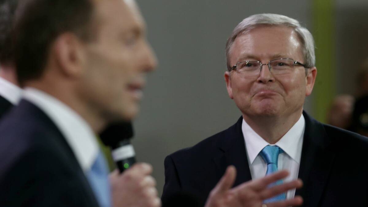 Opposition Leader Tony Abbott and Prime Minister Kevin Rudd. Picture: Andrew Meares