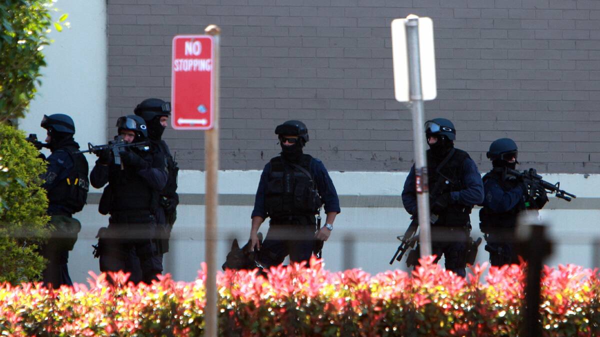 The scene of the siege at Westfield Warrawong. Pictures: SYLVIA LIBER