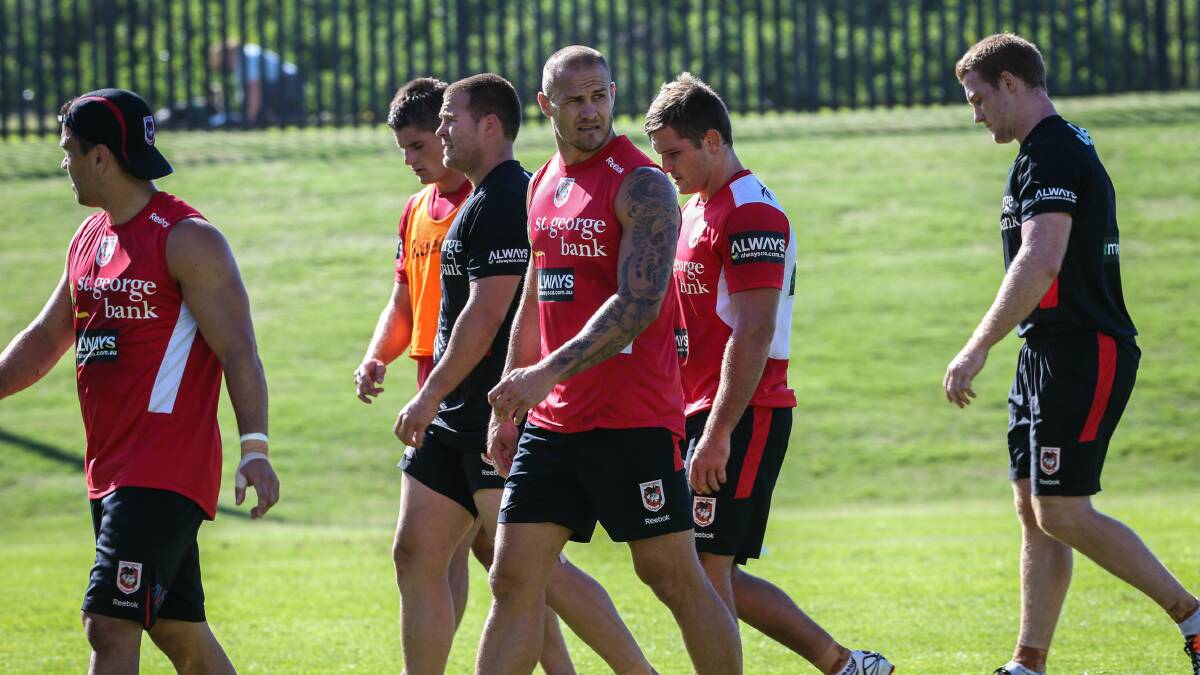 Matt Cooper at Dragons training in February this year. Picture: Adam McLean