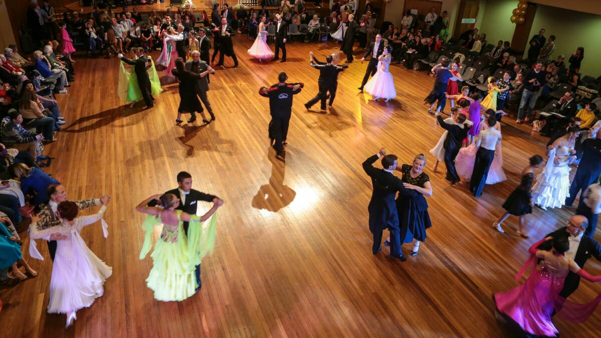 Ballroom dancers take part in the event at Wollongong Town Hall. PICTURES: Adam McLean
