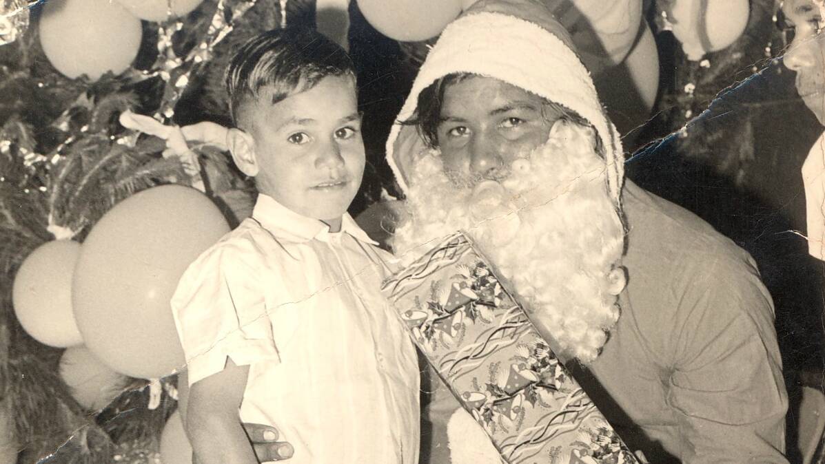 Richard Davis meets Santa as a child. 