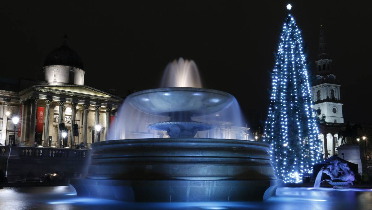 A Christmas tree in Trafalgar Square, London.  Picture: REUTERS