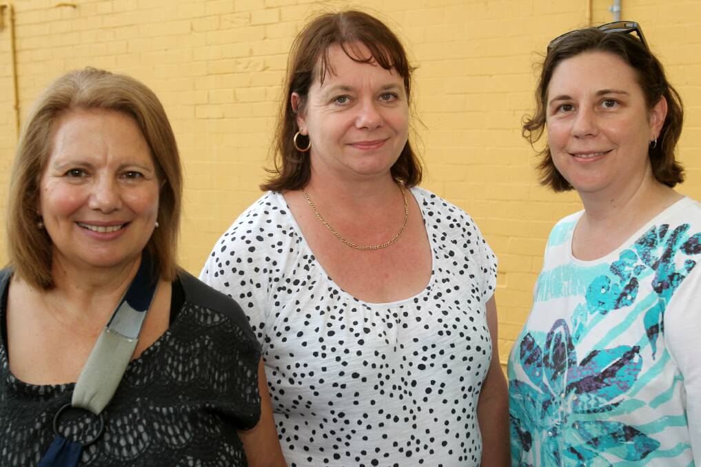 Isabel Sacco, Veronica Hinde and Lyndal Shearer at the CatholicCare retirement dinner.