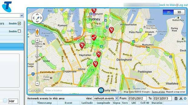 What Telstra's network looks like on My Mobile Coverage after a number of users tested it in Sydney's CBD.  