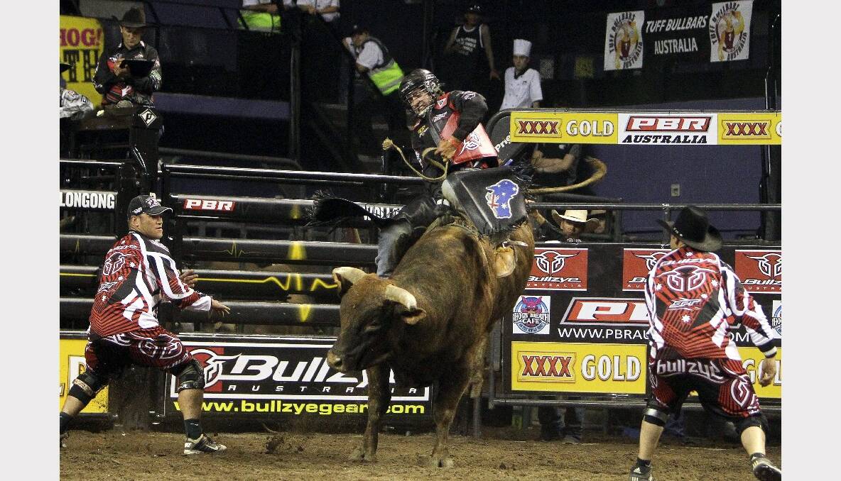Cliff Richardson in the Professional Bull Riding competition at the WEC. Picture: SYLVIA LIBER 