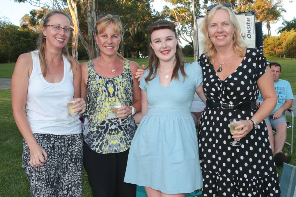 Karen Longhurst, Janell and Emily Arthur and Michelle Walker at the Sunset Cinema.