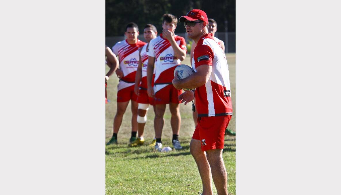 Dean Young takes a SG Ball training session in his new role as coach for the Illawarra Steelers. Picture: KEN ROBERTSON