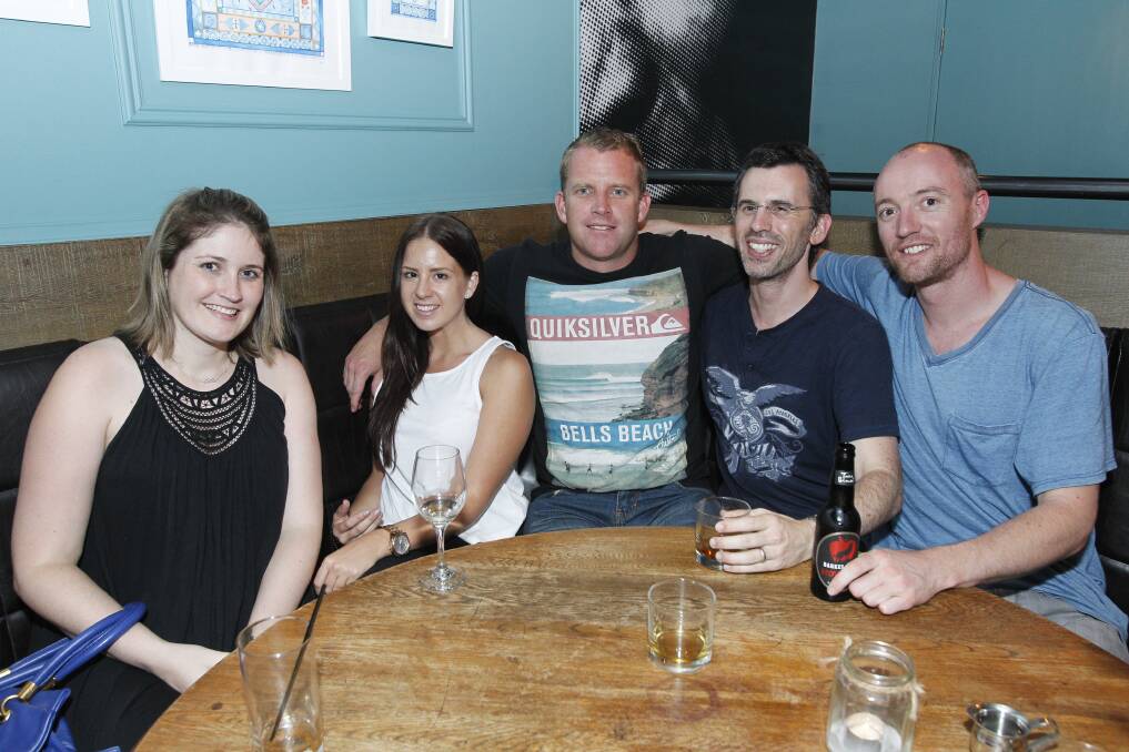 Megan Edwards, Casey Hollick, Matthew Barnes, Stuart Edwards and Michael McInerney at Howlin’ Wolf Bar.