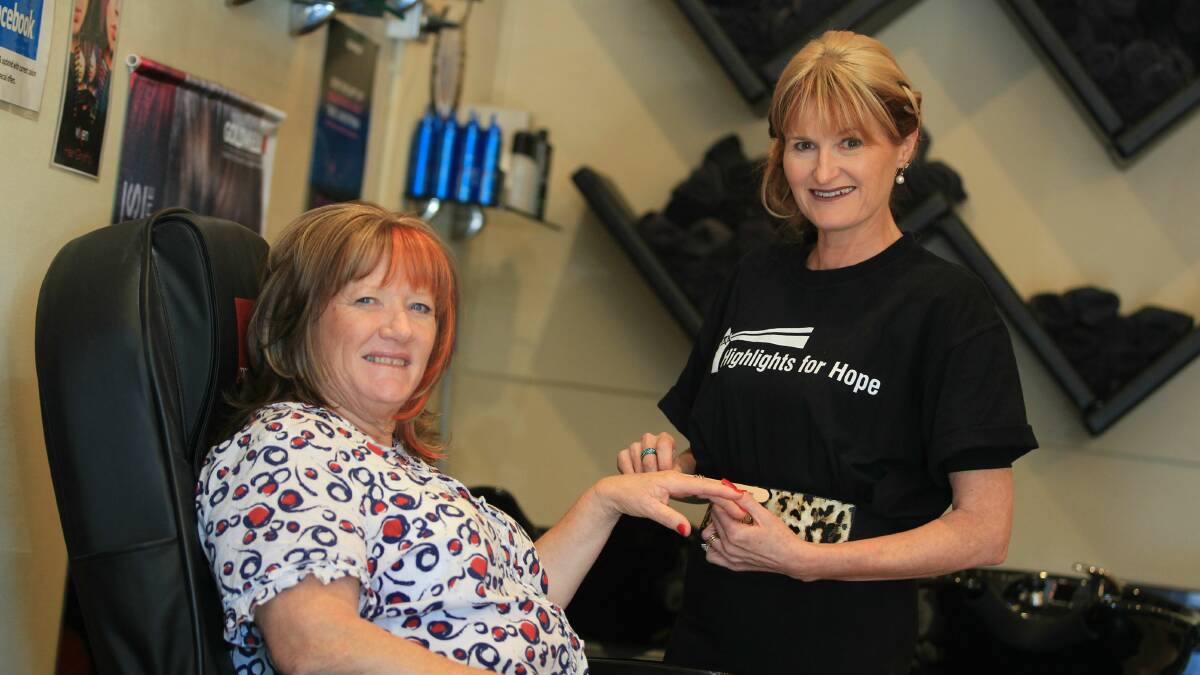 Mayor Marianne Saliba with Lea Hanson from Dapto Hair and Beauty Centre. Pictures: ORLANDO CHIODO