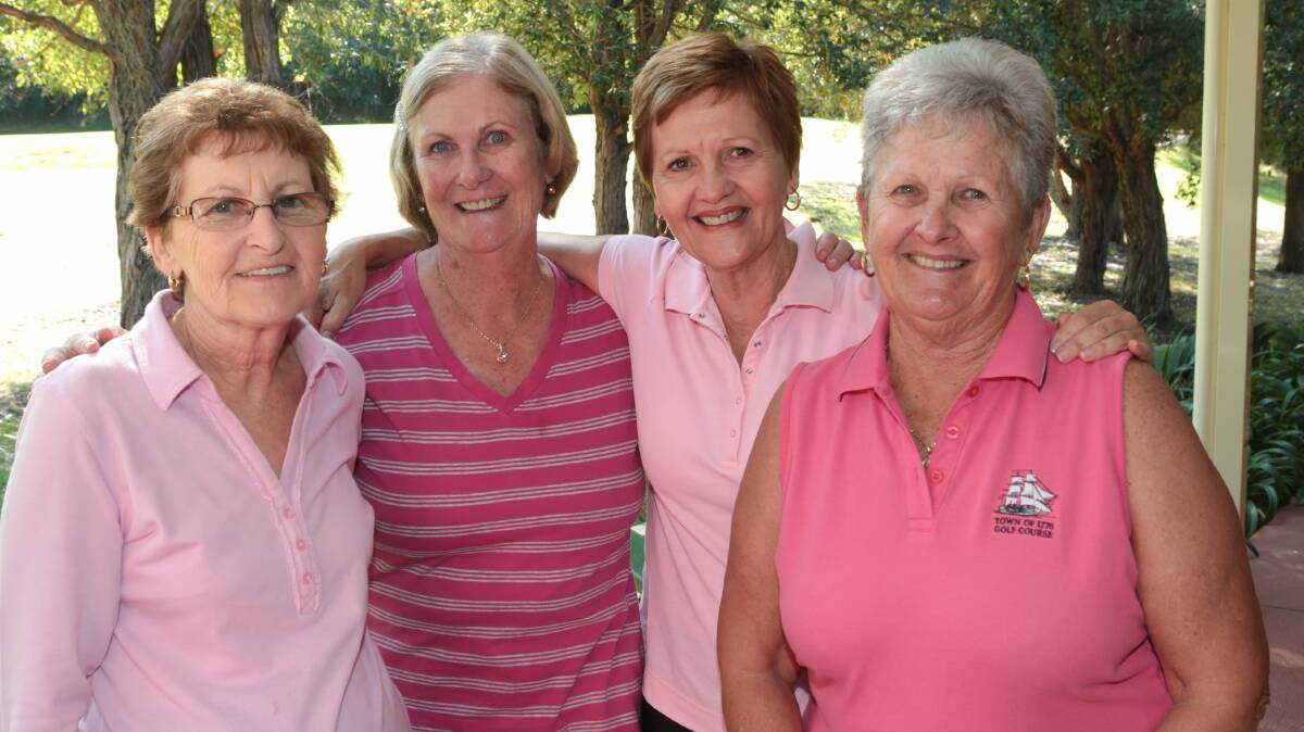 Margaret Roberts, Ann Grose, Laraine Robinson and Glenn Jones at Russell Vale Golf Club.