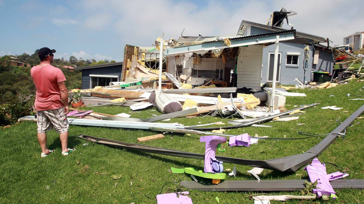 Houses destroyed in the cyclonic storm that hit Kiama. 
